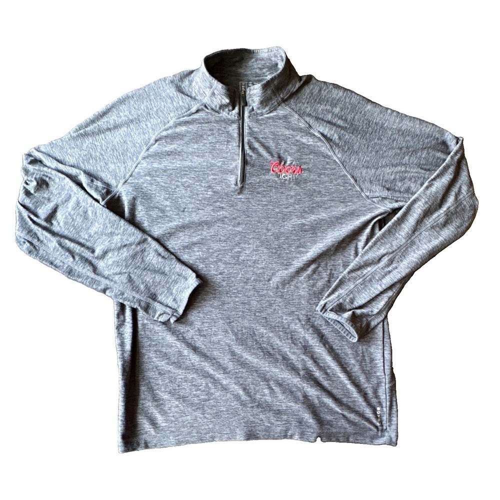 Coors Light Gray Quarter-Zip Pullover Sweater Soybu Men's Medium Breweriana